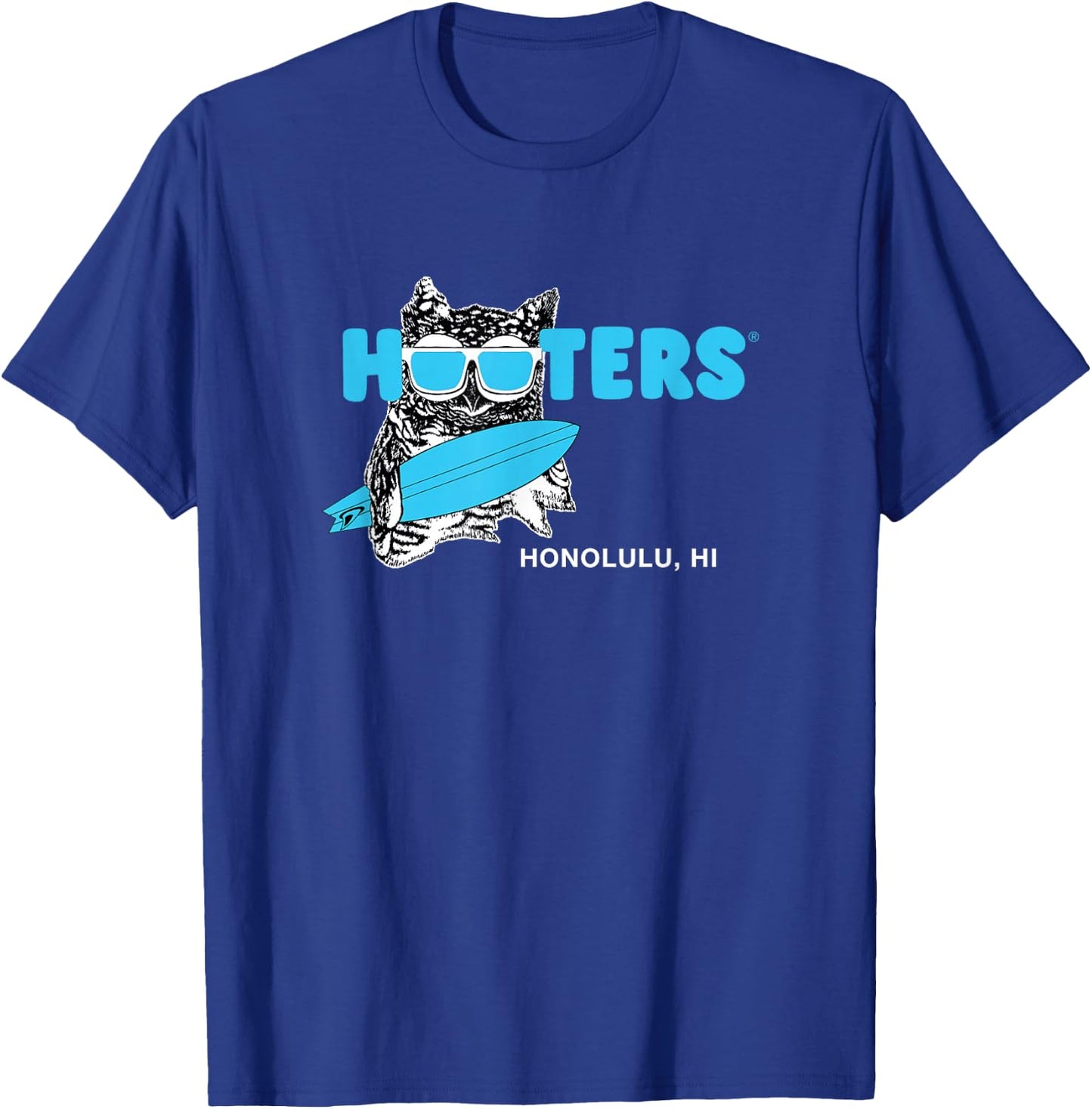 Hooters Honolulu Hawaii Surfing Hootie The Owl Restaurant T-Shirt - T-Shirt | Royal