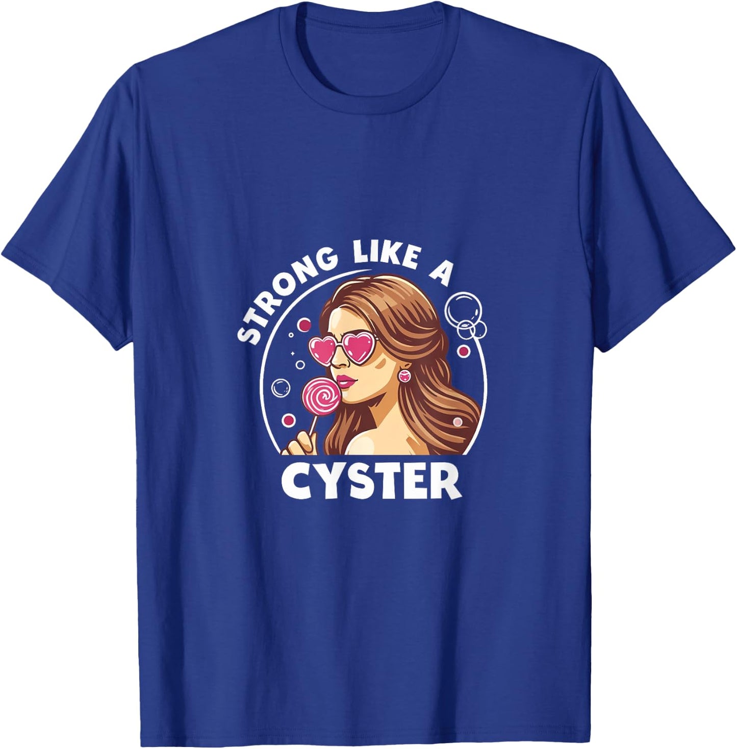 Strong Like A Cyster PCOS Awareness Women's Health Support T-Shirt - T-Shirt | Royal