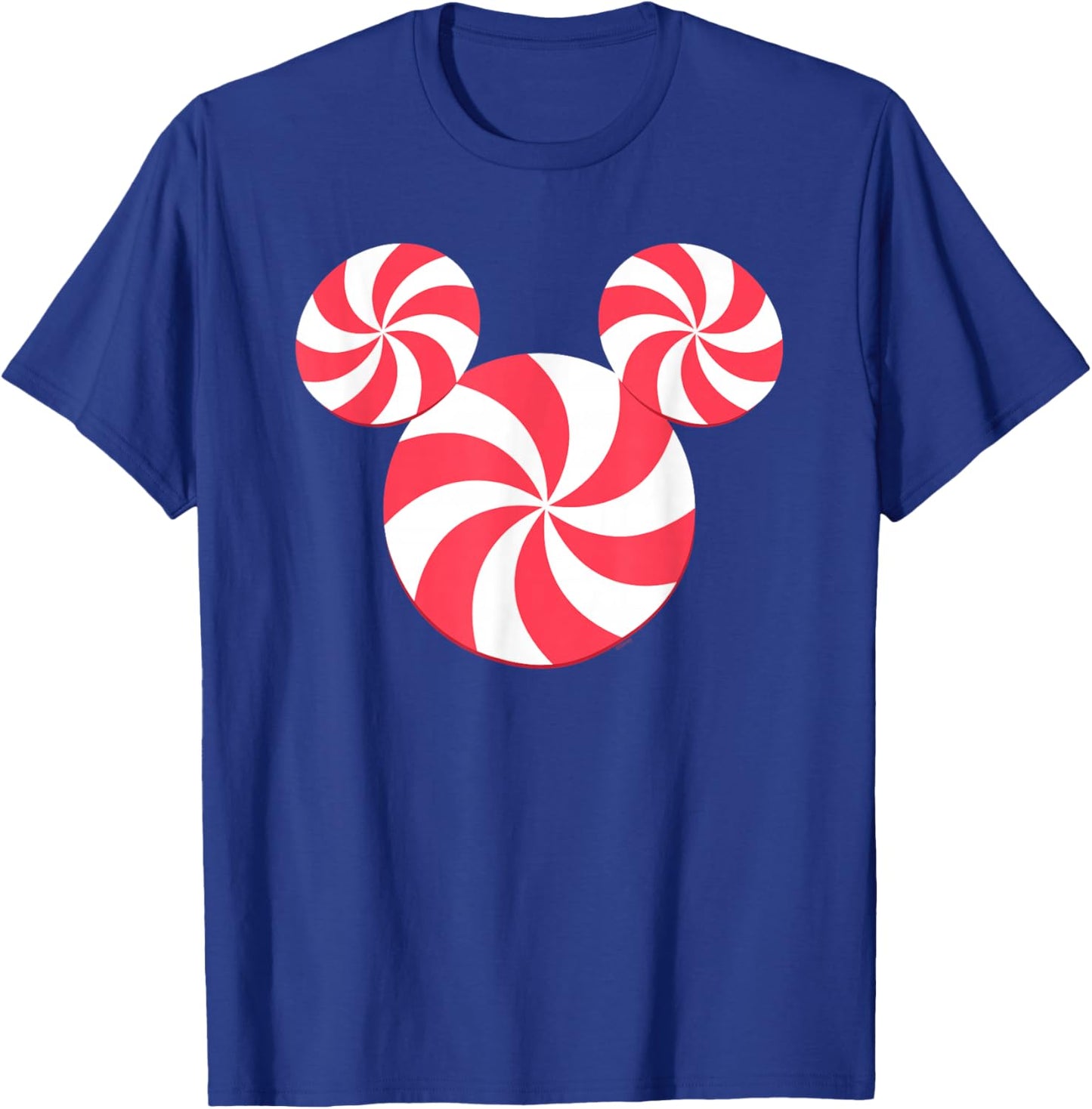 Disney Mickey Mouse Icon Christmas Peppermint Candy Holiday T-Shirt - T-Shirt | Royal