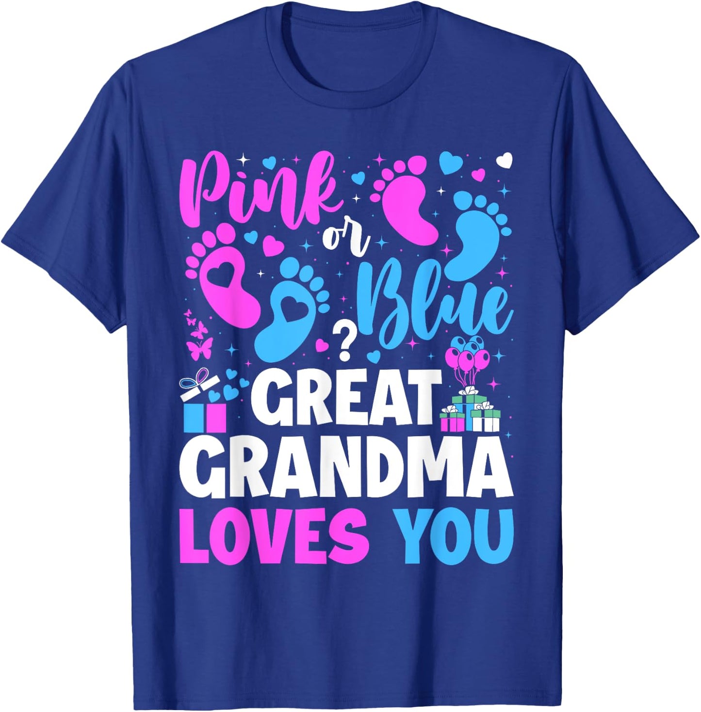 Gender Reveal Great Grandma T-Shirt - T-Shirt | Royal