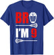 9th Birthday Shirt Boy Bro I'm 9 Year Old Lacrosse Theme T-Shirt - T-Shirt | Royal