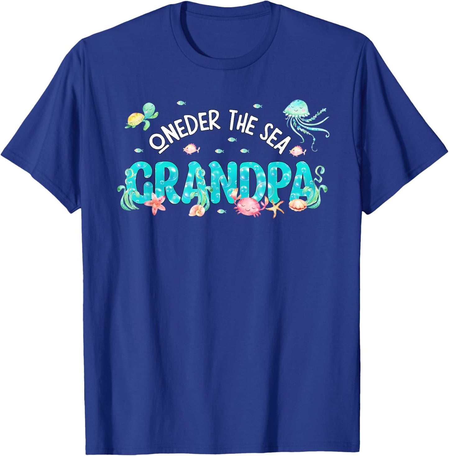 Under Sea Grandpa Birthday Girl Boy Matching Family Party T-Shirt - T-Shirt | Royal