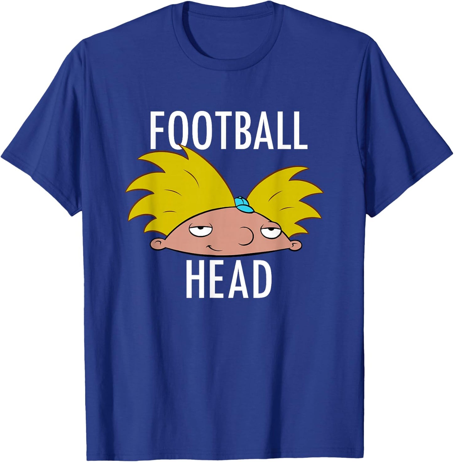Hey Arnold! Iconic Arnold Football Head Big Chest Portrait T-Shirt - T-Shirt | Royal