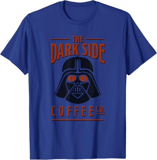 Star Wars Darth Vader The Dark Side Coffee Co Logo Funny T-Shirt - T-Shirt | Royal