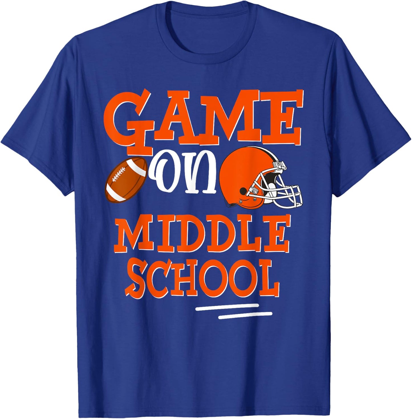 Football Game on Middle School Back to School Kid Boy Studen T-Shirt - T-Shirt | Royal