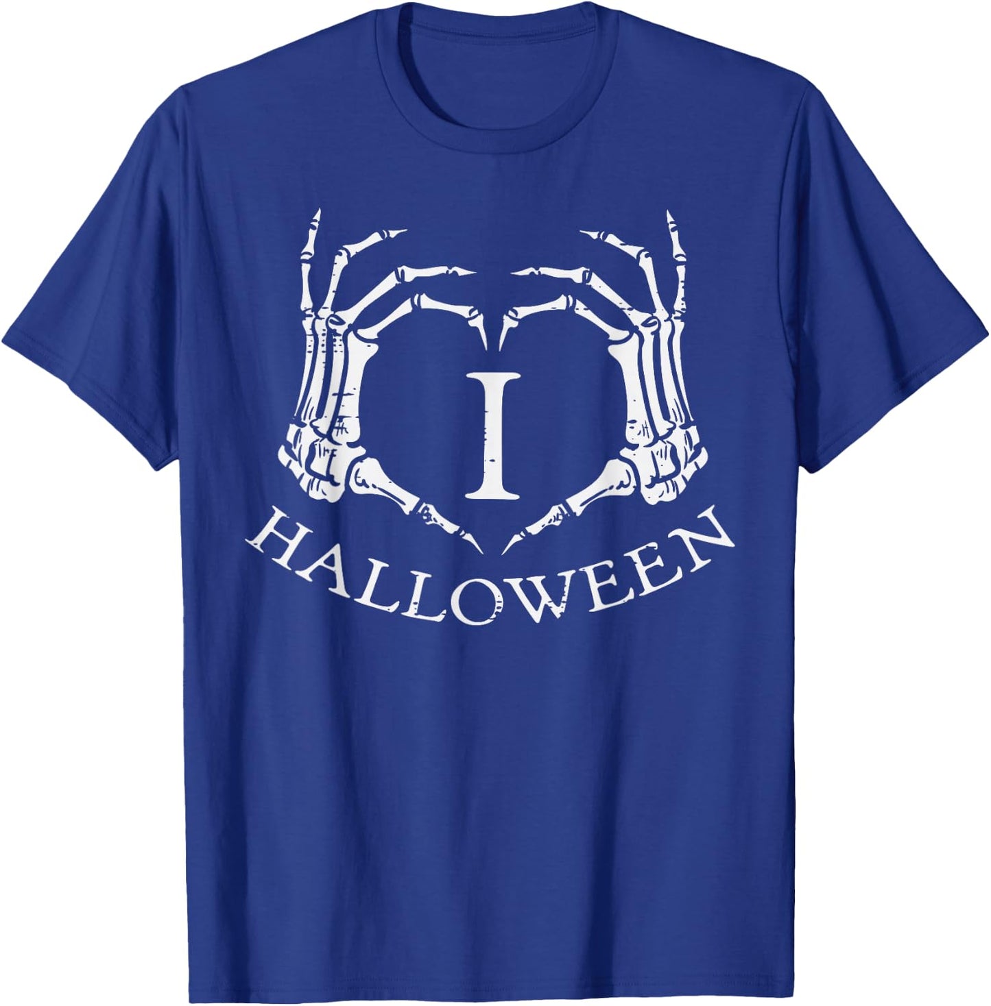I Heart Love Halloween Skeleton Hand Costume Men Women Kids T-Shirt - T-Shirt | Royal