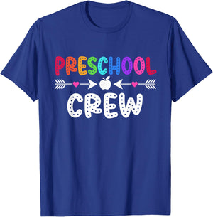 Preschool Crew Teacher Student Preschool Back To School T-Shirt - T-Shirt | Royal