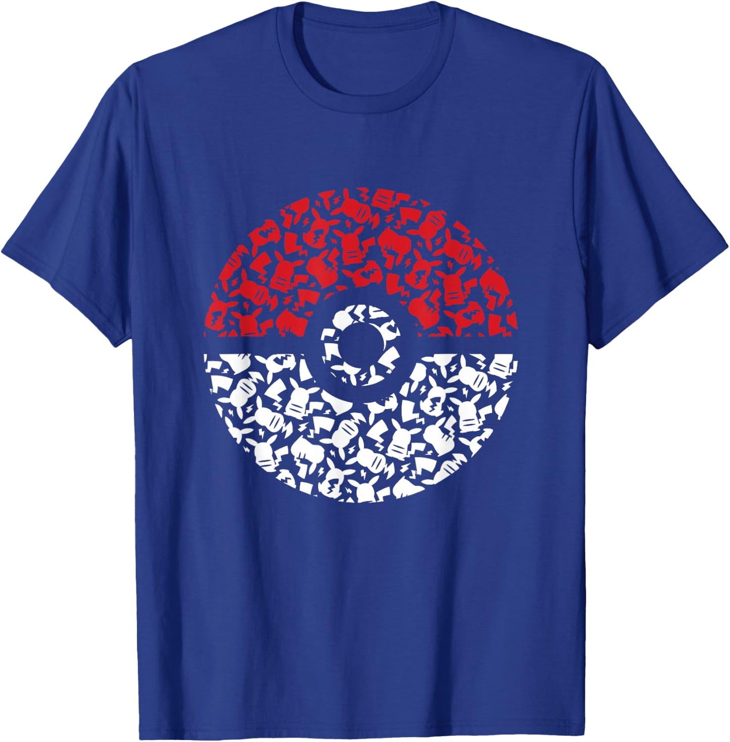 Pokemon Adult Pikachu Pokeball Pattern , Black, Small T-Shirt - T-Shirt | Royal