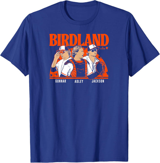 Rutschman, Henderson, & Holliday - Birdland - Baltimore T-Shirt - T-Shirt | Royal