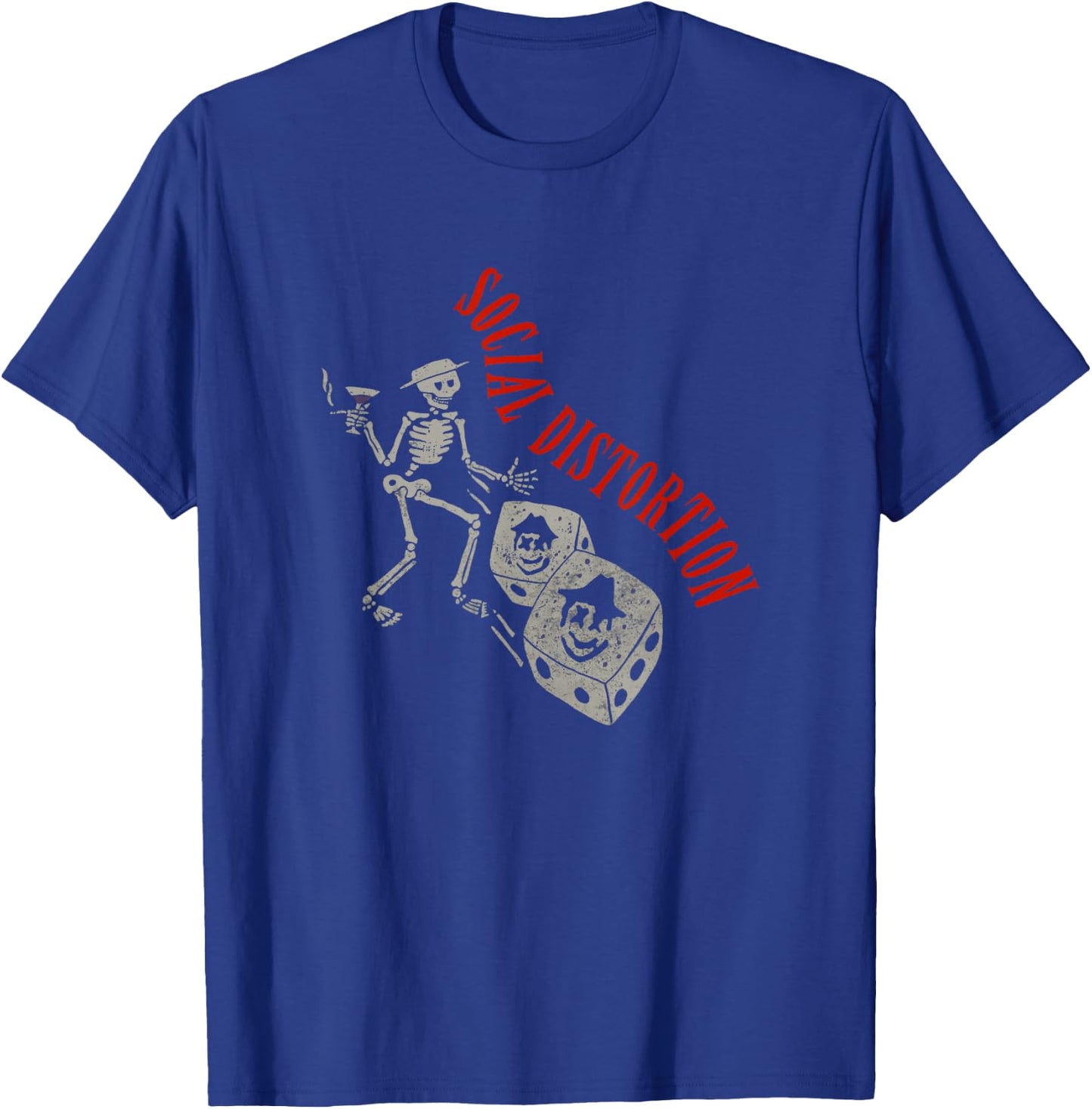 Official Social Distortion Skelly Dice T-Shirt - T-Shirt | Royal