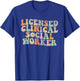 Licensed Clinical Social Worker Groovy LCSW Graduation 2024 T-Shirt - T-Shirt | Royal