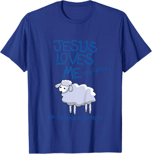 Kids Jesus Loves Me This I Know Lamb, Boys and Girls T-Shirt - T-Shirt | Royal