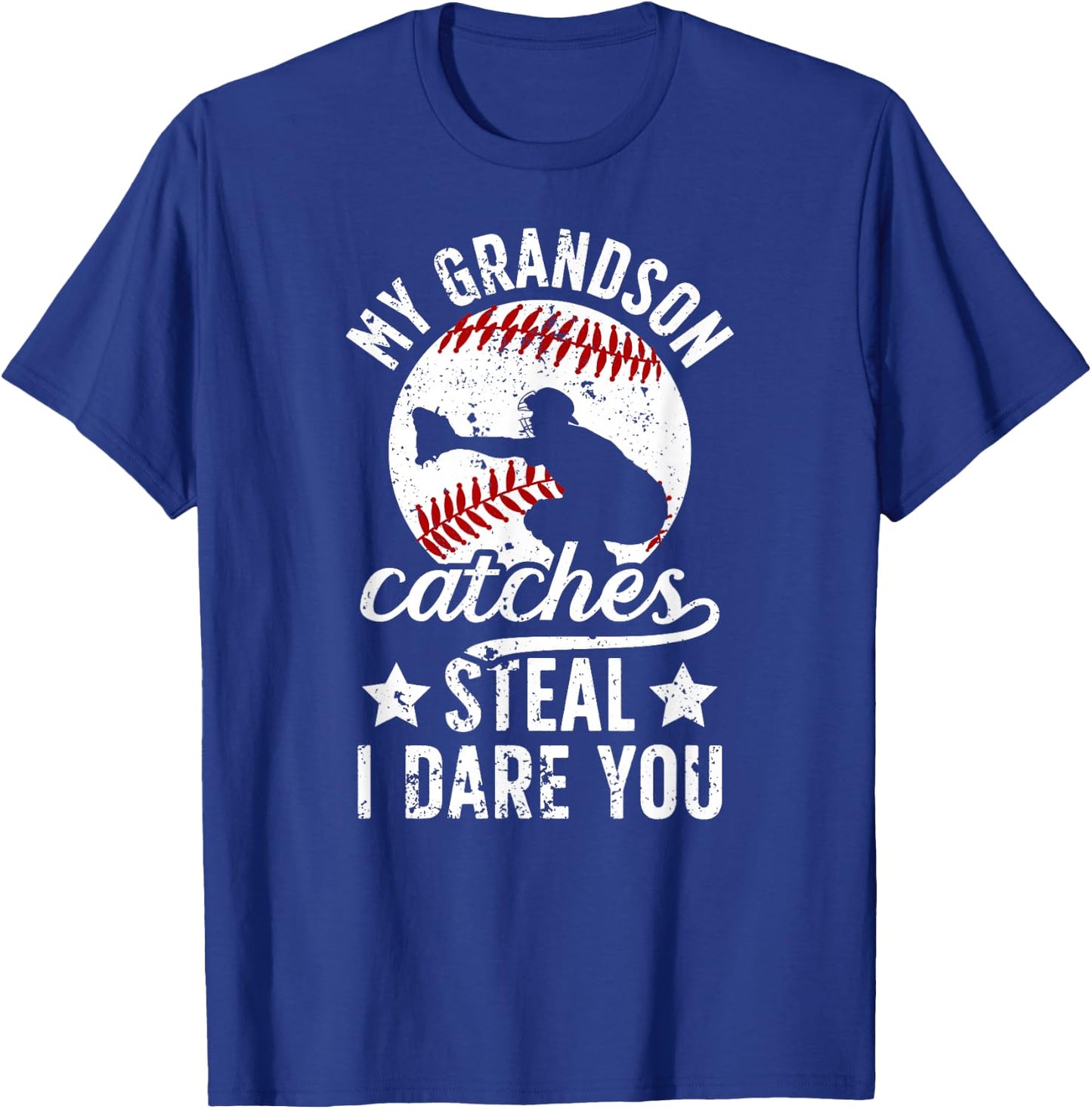 My Grandson Catches Baseball Catcher Grandma T-Shirt - T-Shirt | Royal