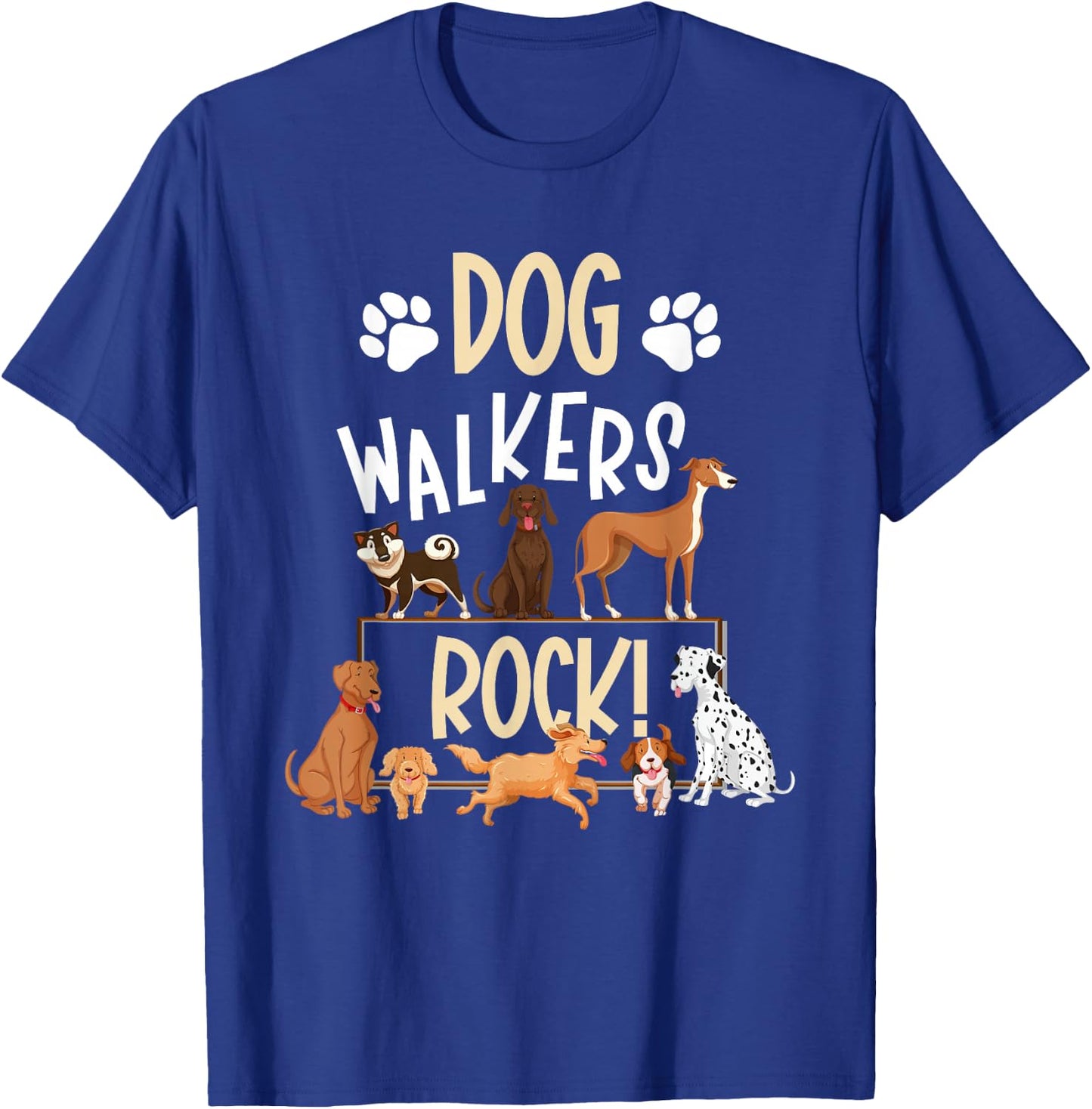 Dog Walkers Rock Dog Walking Best Dog Walker T-Shirt - T-Shirt | Royal