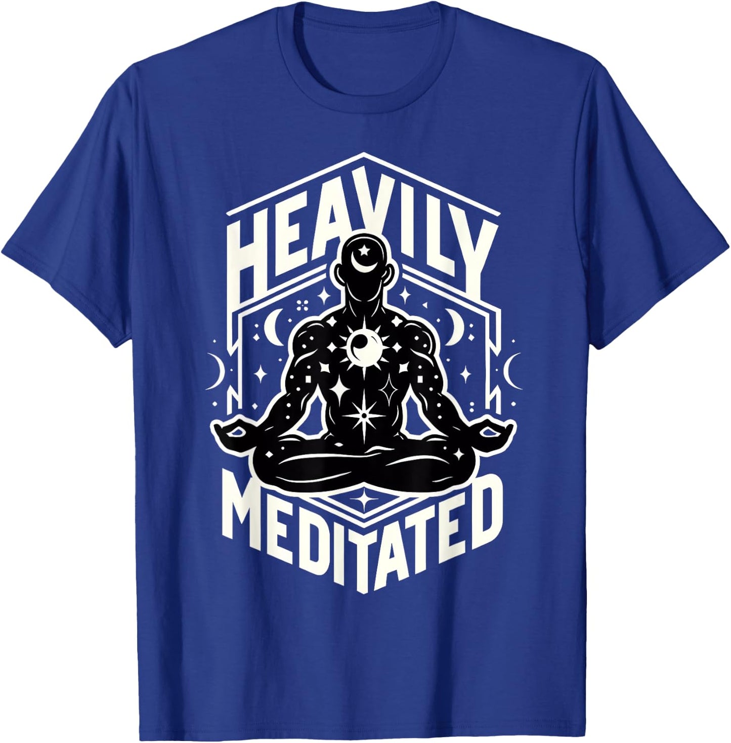 Heavily Meditated Funny Men's Meditation Mindfulness Yoga T-Shirt - T-Shirt | Royal