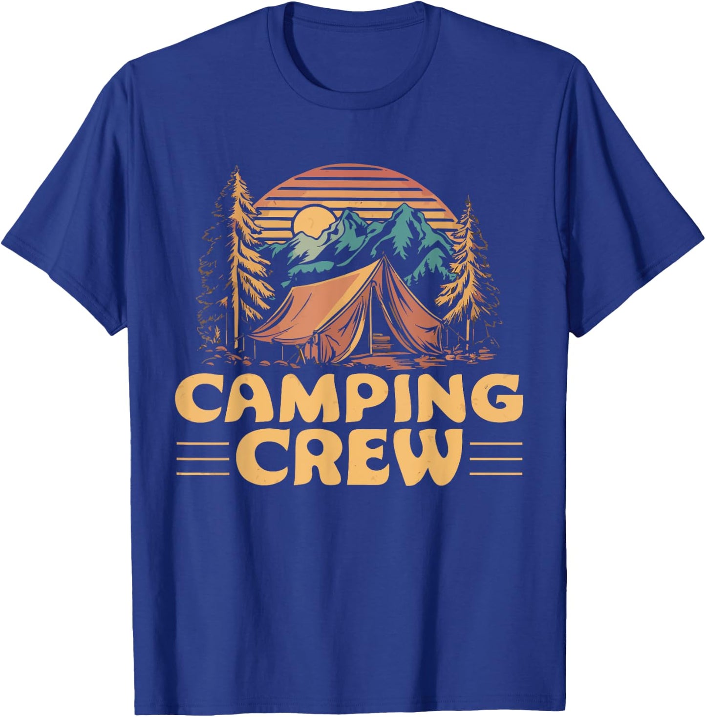 Camping Crew Family Friends Men Women Kids Boys And Girls T-Shirt - T-Shirt | Royal