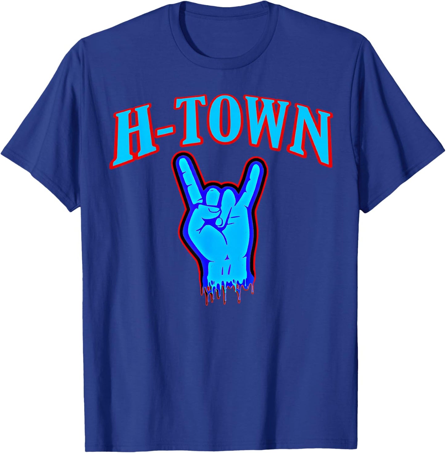 Classic Houston H-Town Hand Sign for Sport Fans of Houston T-Shirt - T-Shirt | Royal