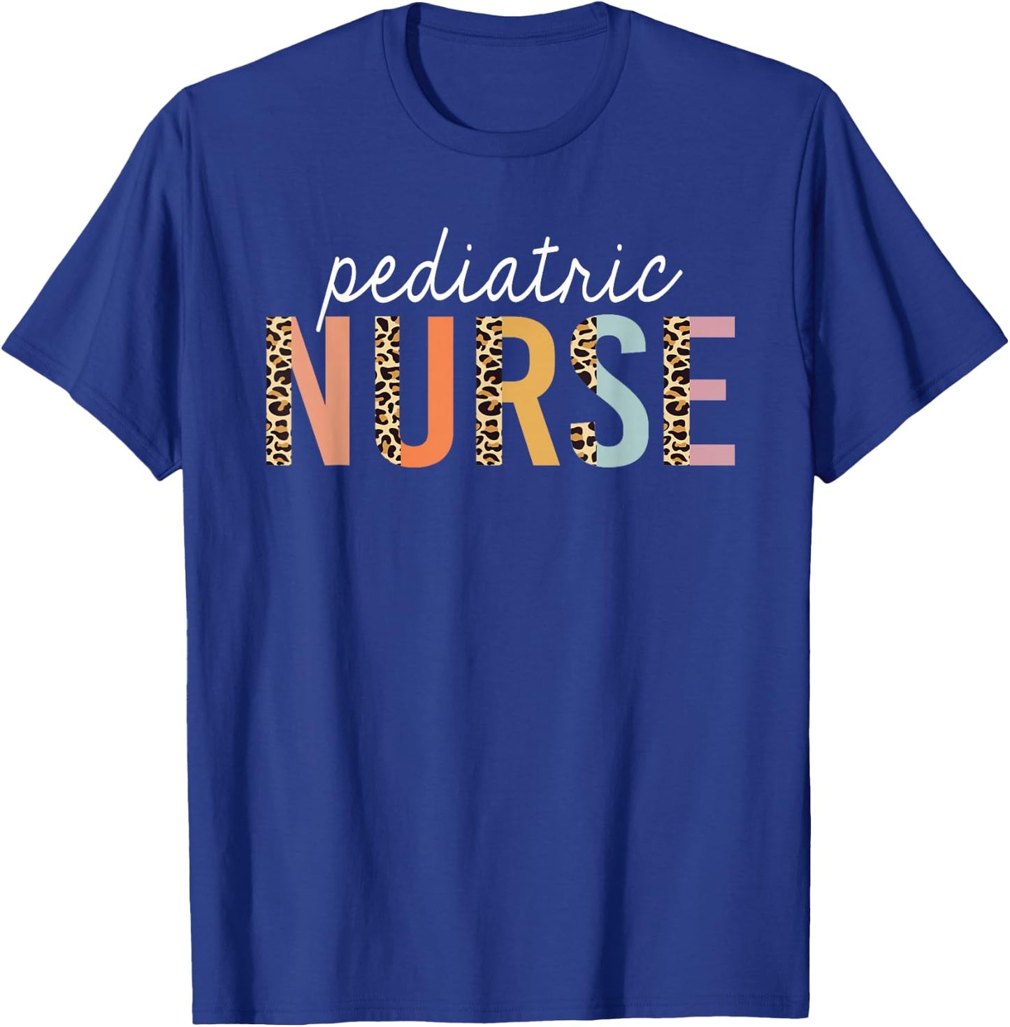 Pediatric Nurse Leopard Print Nursing School Women T-Shirt - T-Shirt | Royal