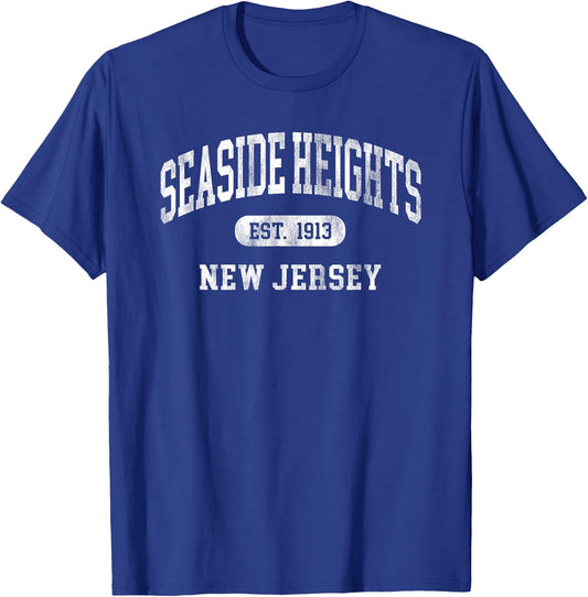 Vintage Seaside Heights New Jersey Souvenir Retro Throwback T-Shirt - T-Shirt | Royal