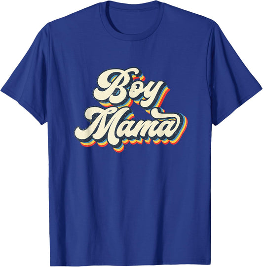 Mama’s Boy Boys Mama Retro Mommy & Me Mom & Son Matching T-Shirt - T-Shirt | Royal
