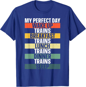 Funny Train Art Women Railroad Vehicle Train Lover T-Shirt - T-Shirt | Royal