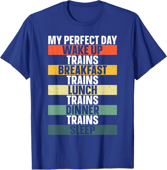 Funny Train Art Women Railroad Vehicle Train Lover T-Shirt - T-Shirt | Royal