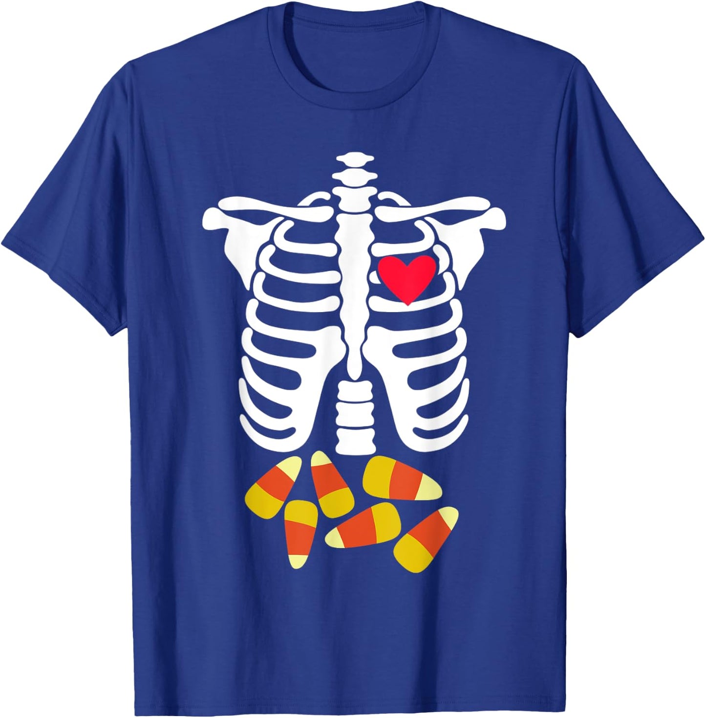Funny Xray Halloween Costume Rib Cage Skeleton Candy Corn T-Shirt - T-Shirt | Royal
