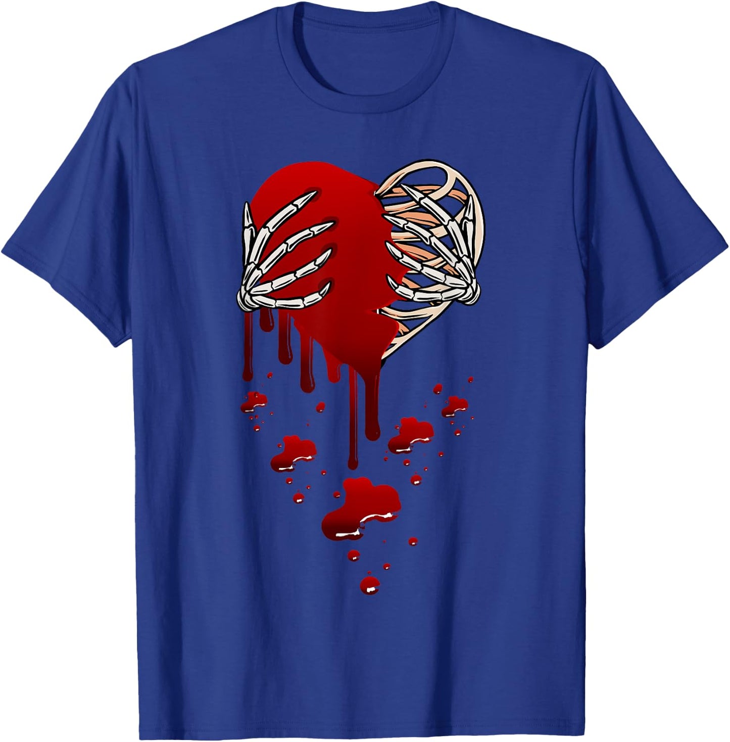 Crazy Love Skeleton Blood Injected Heart Valentine's Greeting T-Shirt - T-Shirt | Royal