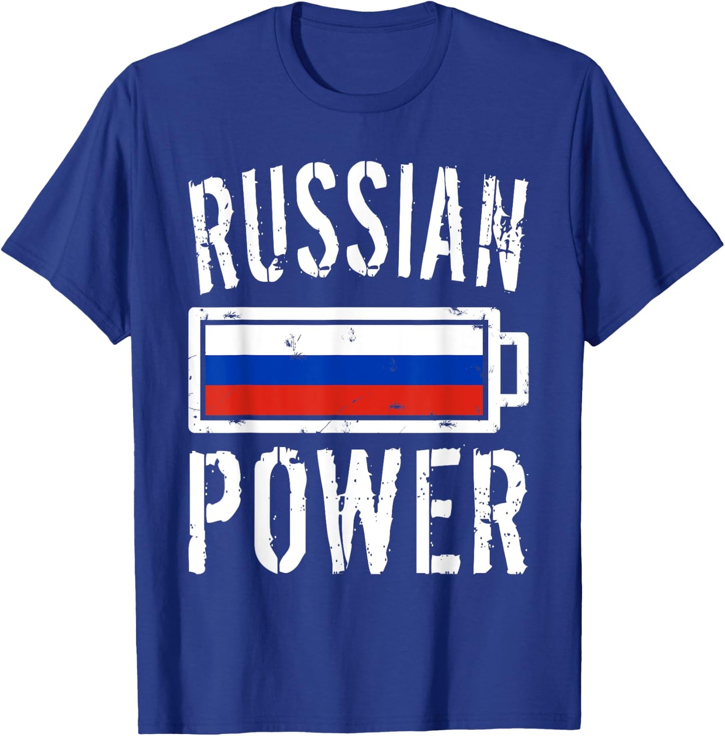 Russia Flag | Russian Power Battery Proud T-Shirt - T-Shirt | Royal