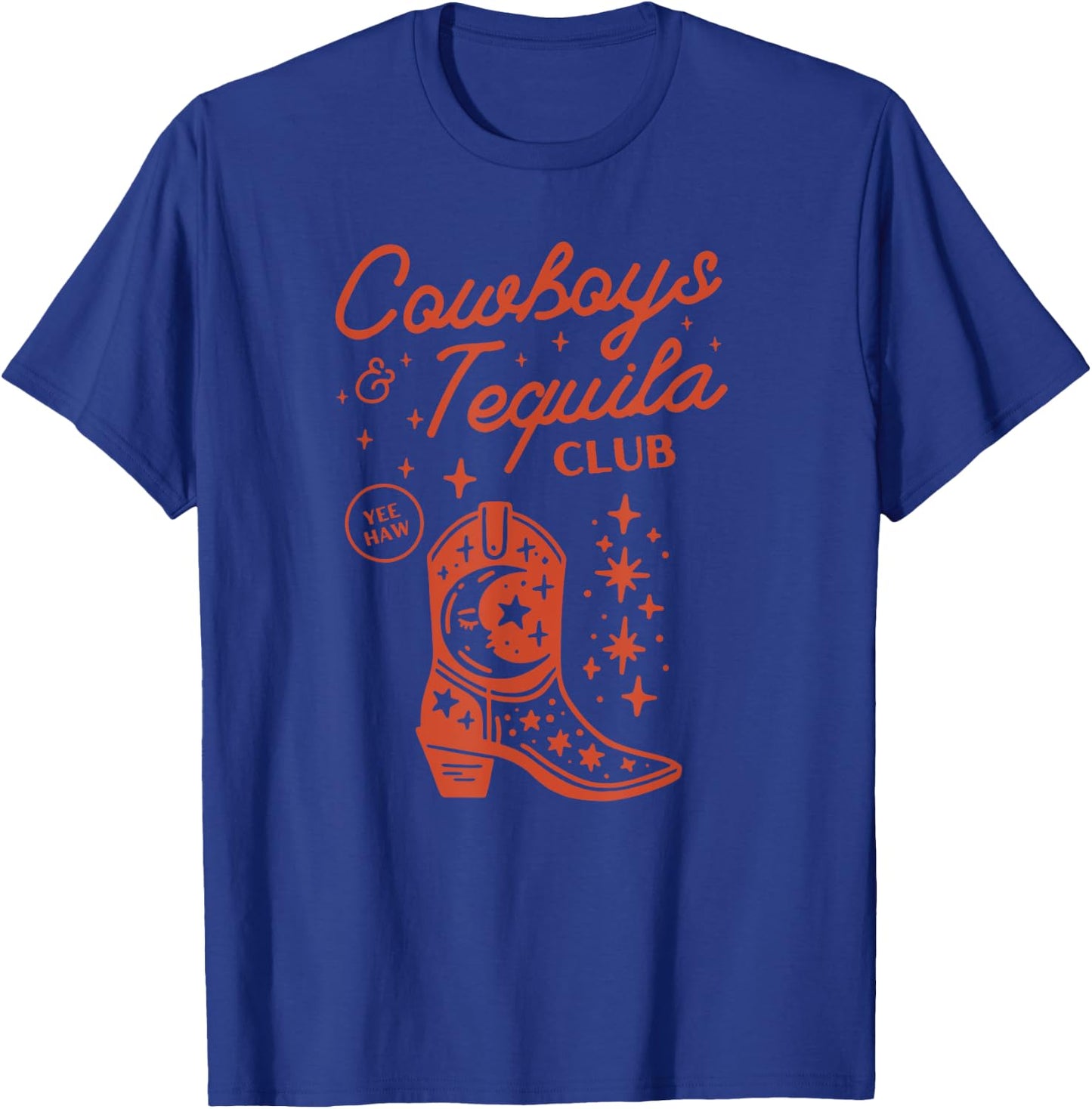 Vintage Women Rodeo Western Country Cowboys And Tequila T-Shirt - T-Shirt | Royal