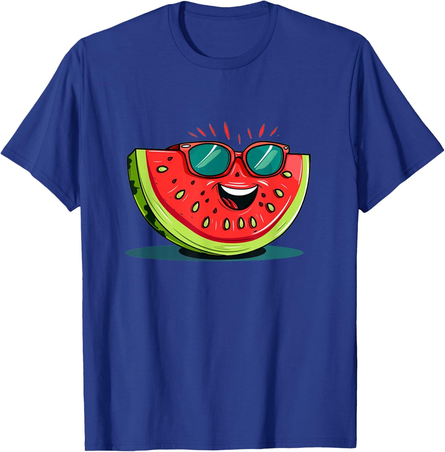 Awesome Watermelon Face with Sunglasses for Summer Fruits Women Girls Kids T-Shirt - T-Shirt | Royal