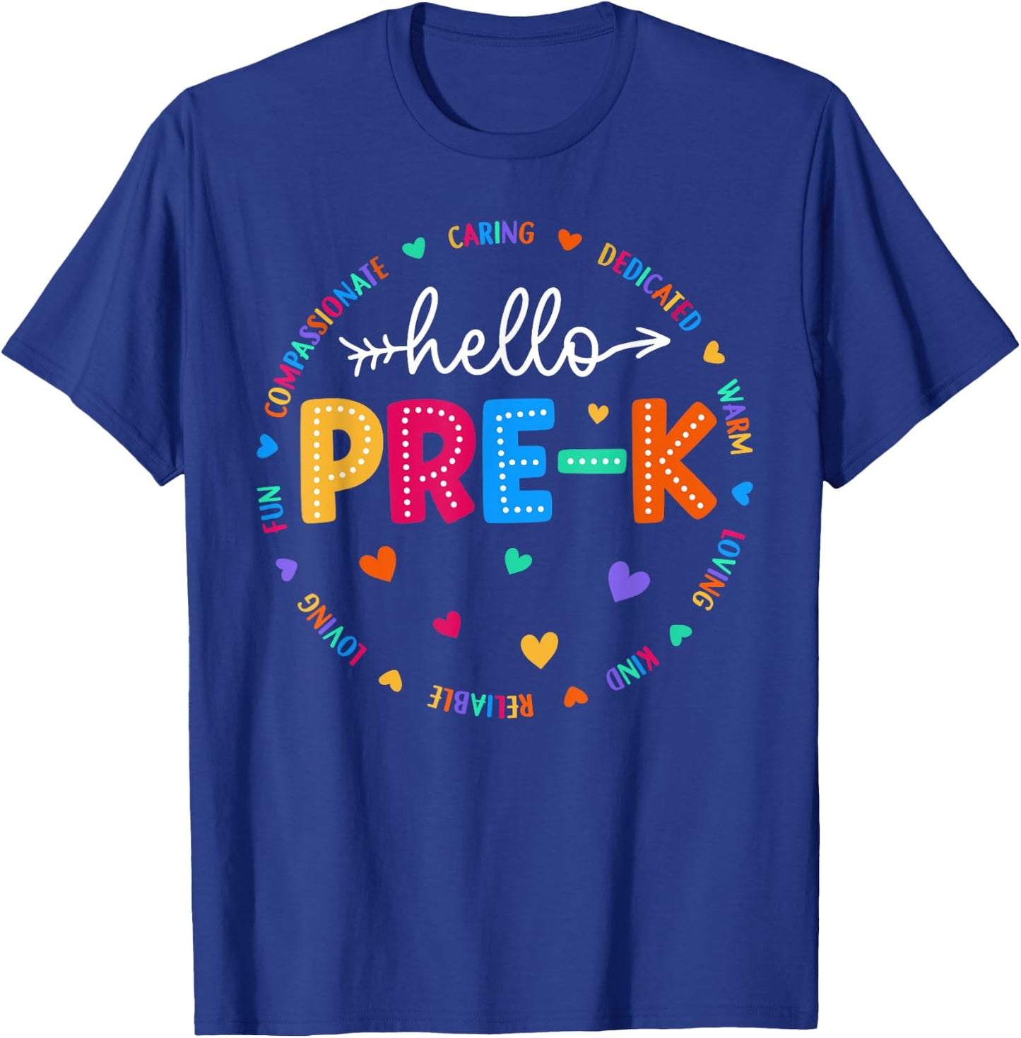 Pre-K Hello Back To School Pre-K Teacher Student First Day Women Girls Kids T-Shirt - T-Shirt | Royal