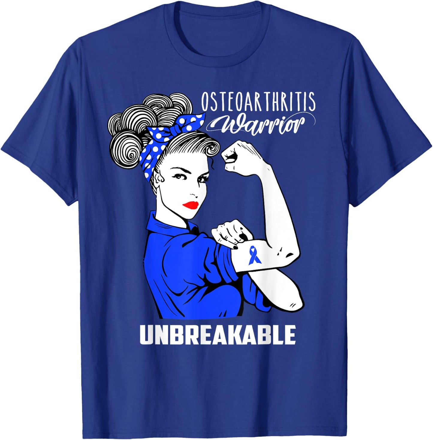 Osteoarthritis Warrior Unbreakable Shirt Awareness Gift T-Shirt - T-Shirt | Royal