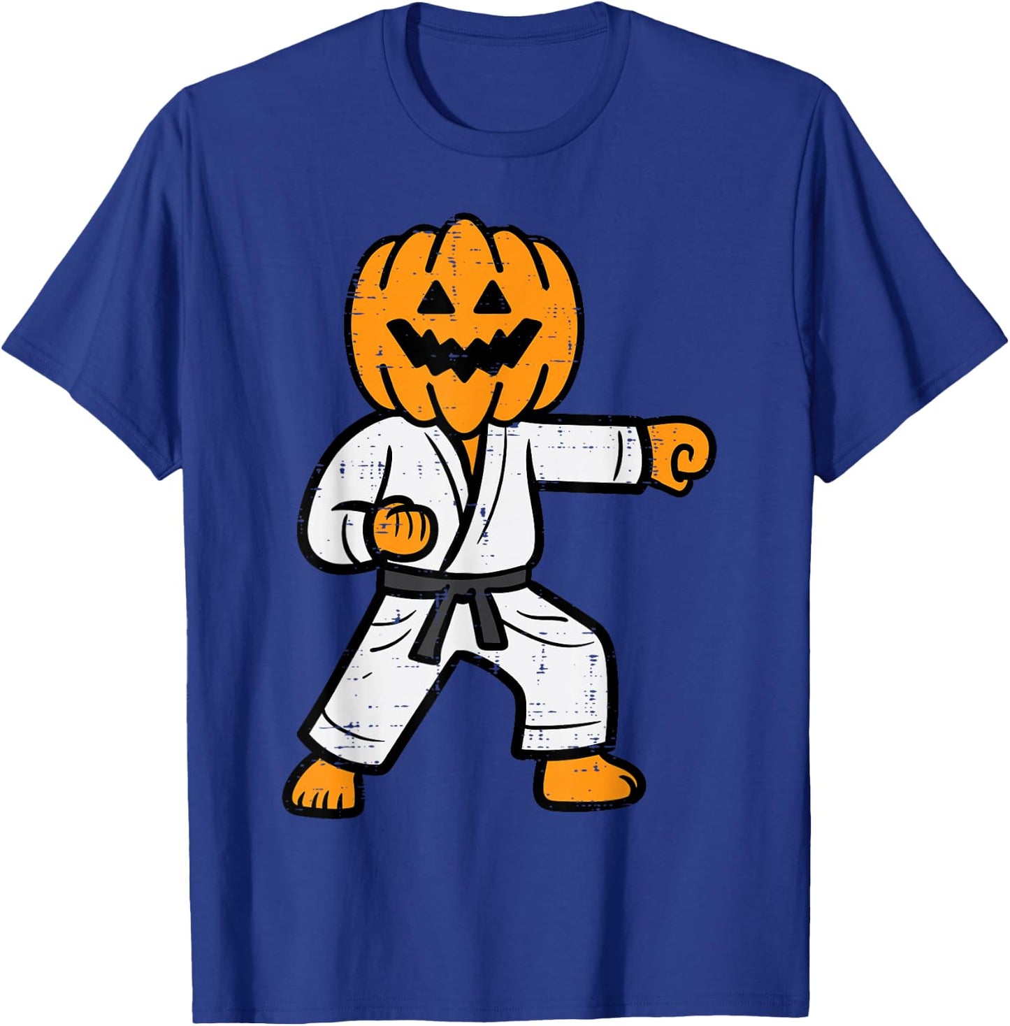 Halloween Karate Pumpkin Martial Arts Costume Men Boys Kids T-Shirt - T-Shirt | Royal