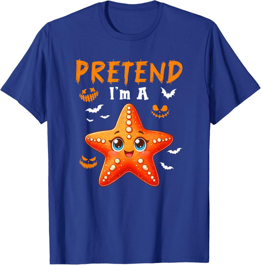 Pretend I'm A Starfish Halloween Costume Sea Animal Lover T-Shirt - T-Shirt | Royal