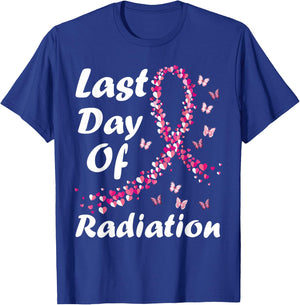 Last Day of Radiation Treatment Breast Cancer Awareness T-Shirt - T-Shirt | Royal