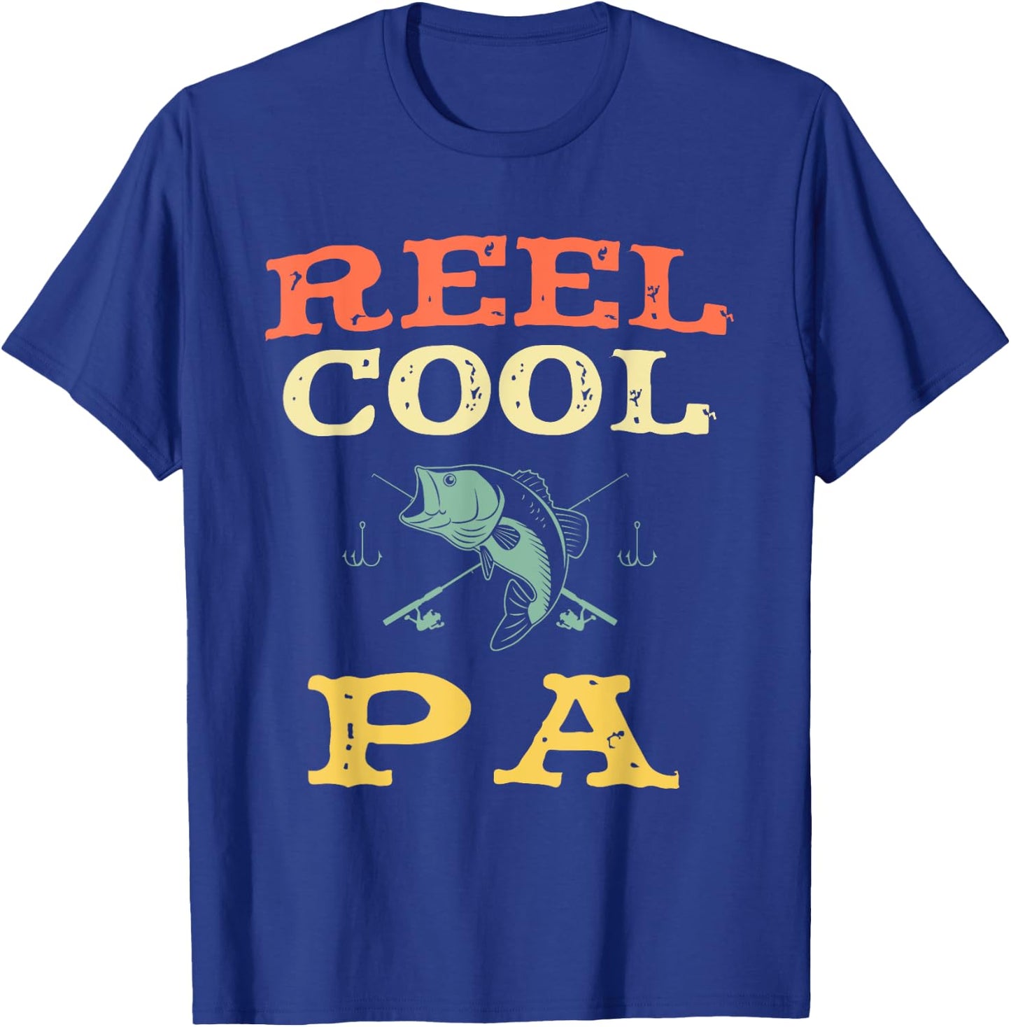 Reel Cool Pa Fishing Fisherman Funny Vintage T-Shirt - T-Shirt | Royal