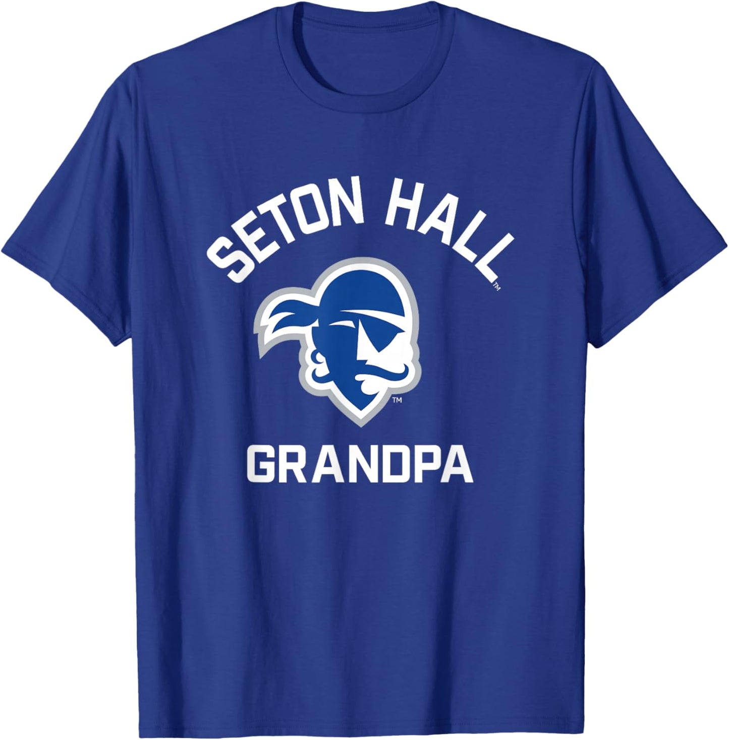 Seton Hall University SHU Pirates Arched Grandpa T-Shirt - T-Shirt | Royal