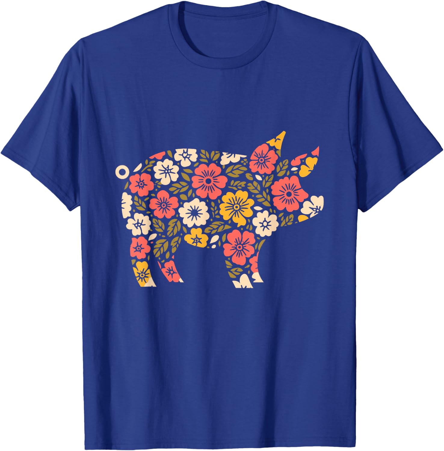 Floral Flower Pig Mom Grandma Mothers Day T-Shirt - T-Shirt | Royal