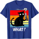 Cat What? Murderous Black Cat With Gun Halloween Costume T-Shirt - T-Shirt | Royal