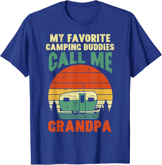 Favorite Camping Buddies Grandpa Retro Grandfathers Day Men T-Shirt - T-Shirt | Royal