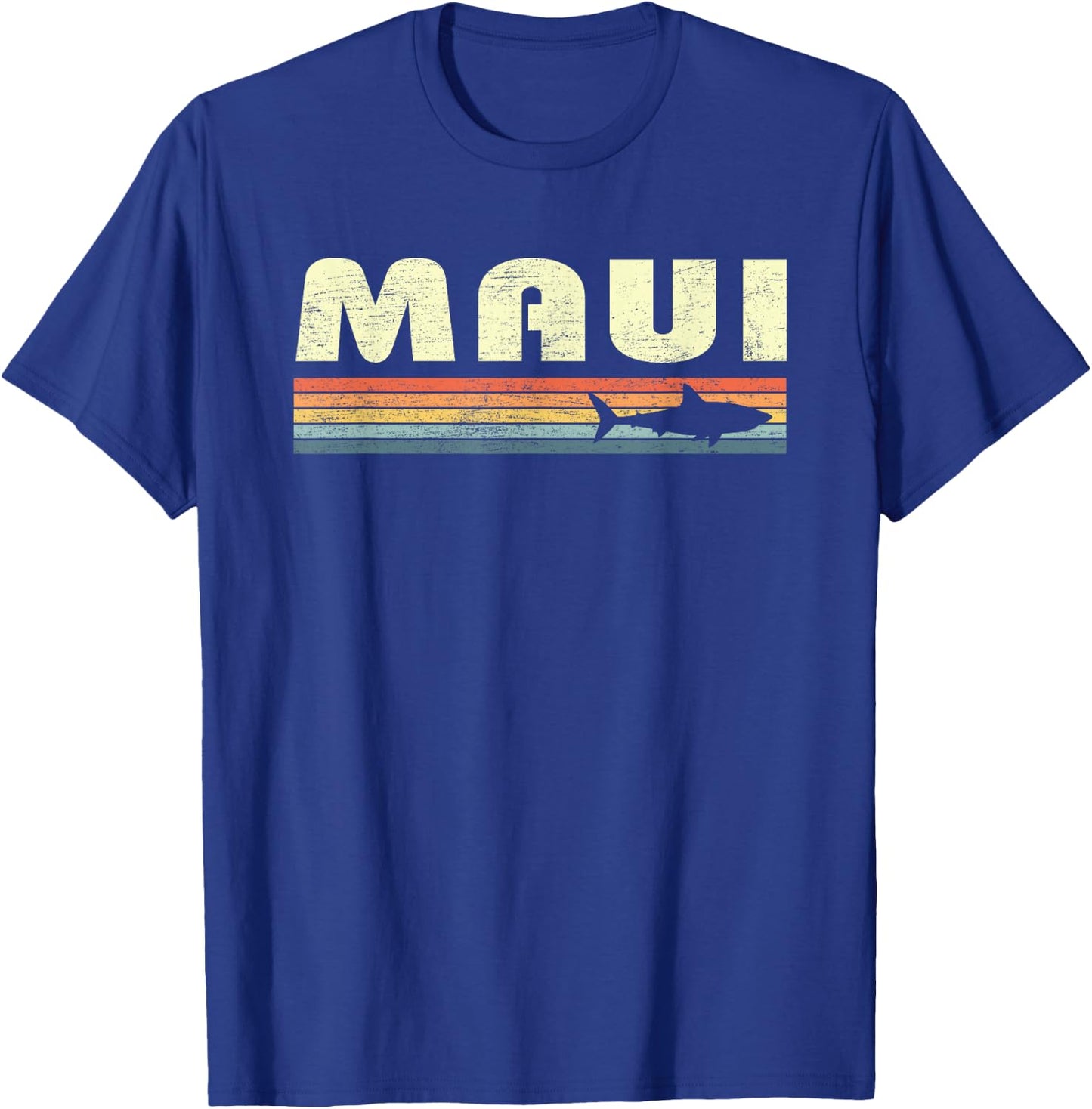 Maui Hawaii Vintage Shark Souvenir Retro Graphic Kids T-Shirt - T-Shirt | Royal