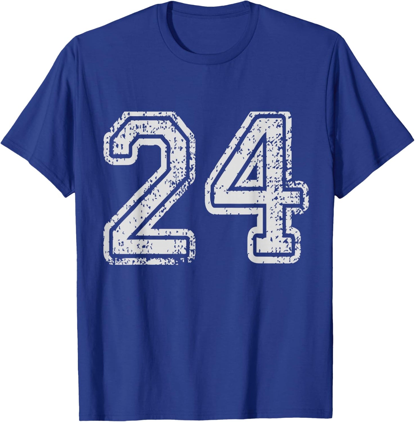 Team Jersey Uniforms Number 24 School Sports 24th Birthday T-Shirt - T-Shirt | Royal
