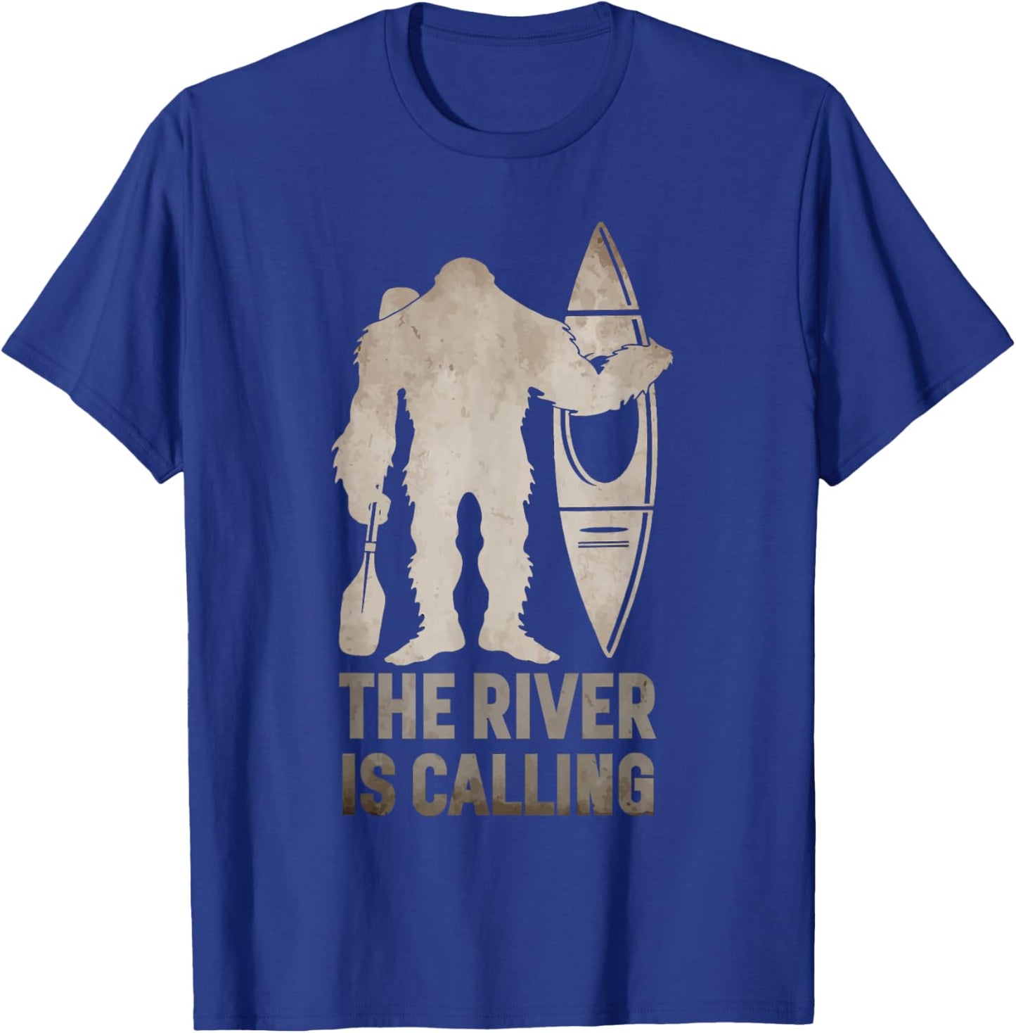 Bigfoot River Kayak | Sasquatch Camping Canoe Gift T-Shirt - T-Shirt | Royal