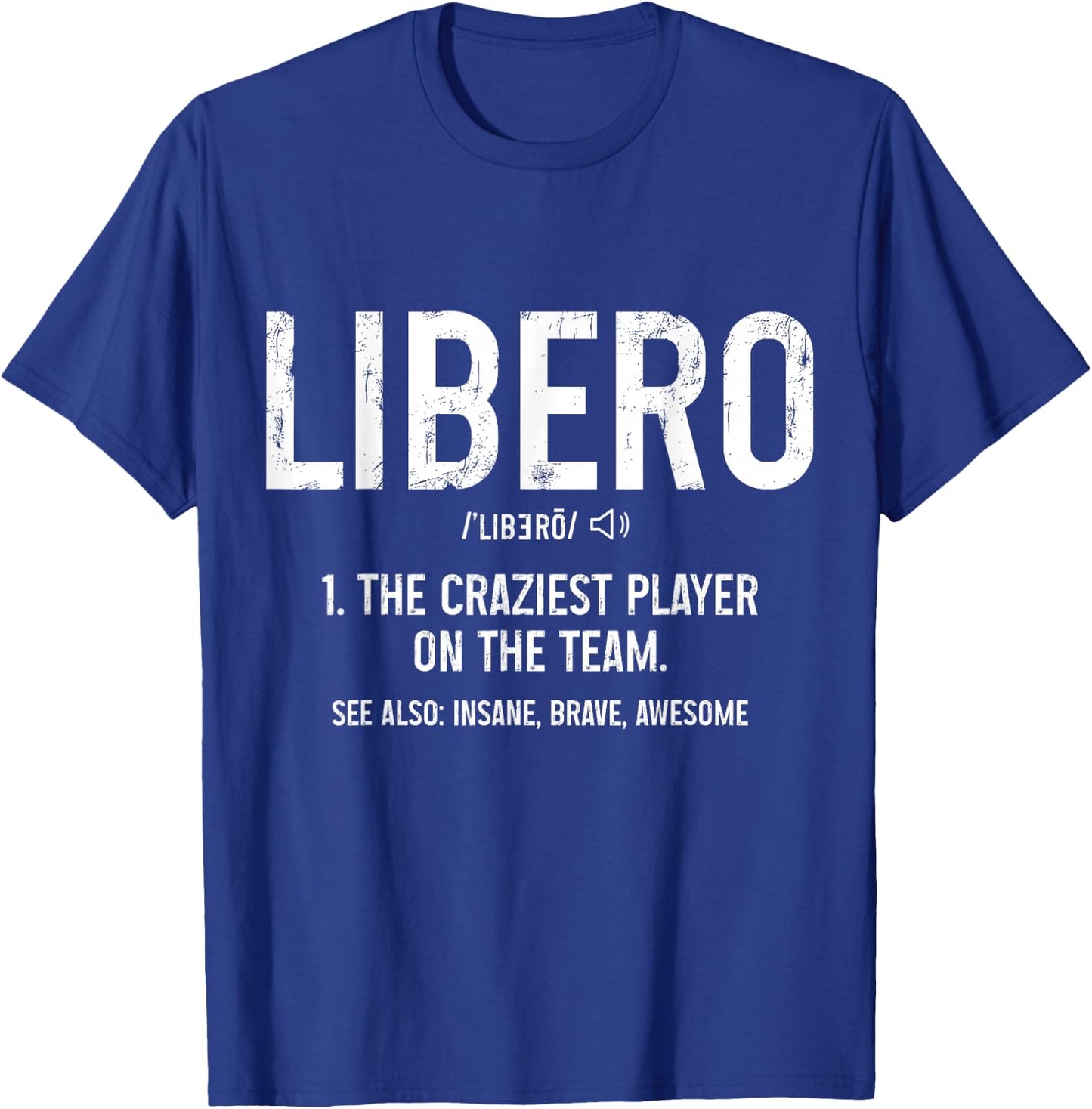 Volleyball Libero Definition Vintage Beach Volleyball Player T-Shirt - T-Shirt | Royal