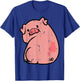 Pig Looking Back Cute Hog Piggyback Meme Joke Men Women Kids T-Shirt - T-Shirt | Royal