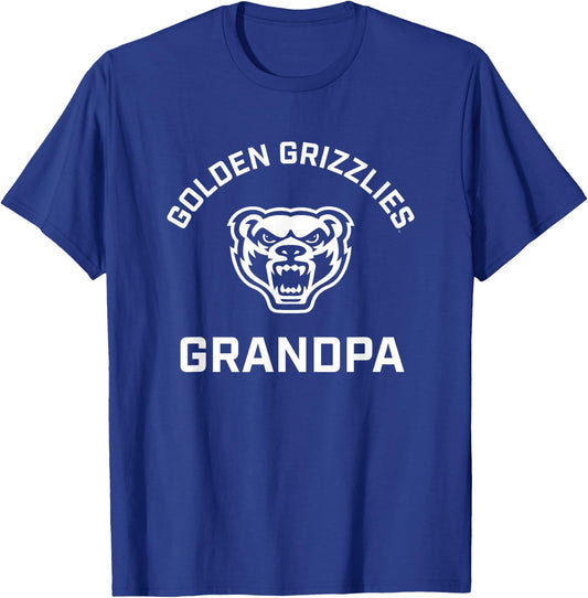 Oakland University Golden Grizzlies Arched Grandpa T-Shirt - T-Shirt | Royal