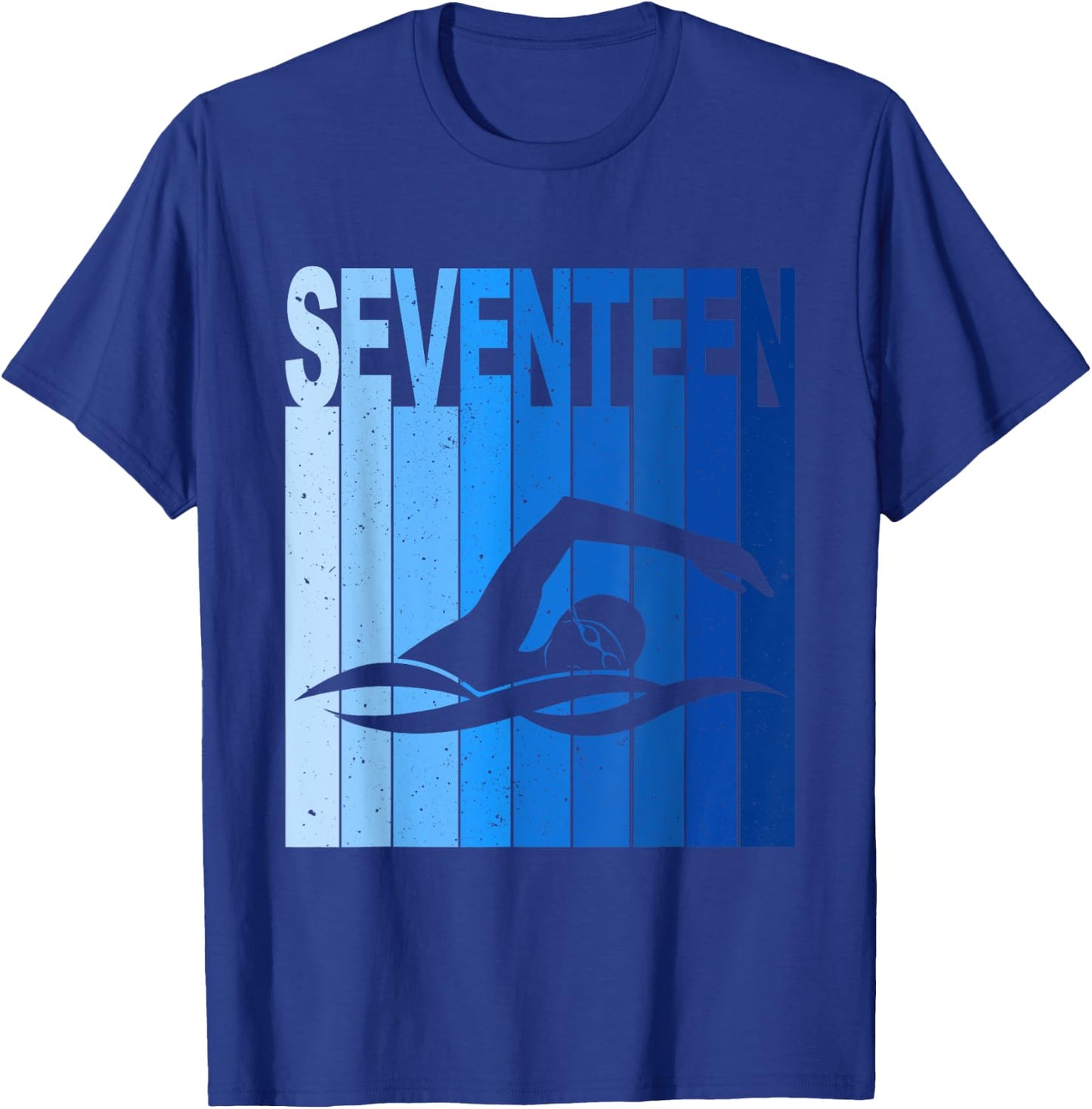 17th Birthday Swimming 17 Year Old Birthday Swimmer T-Shirt - T-Shirt | Royal