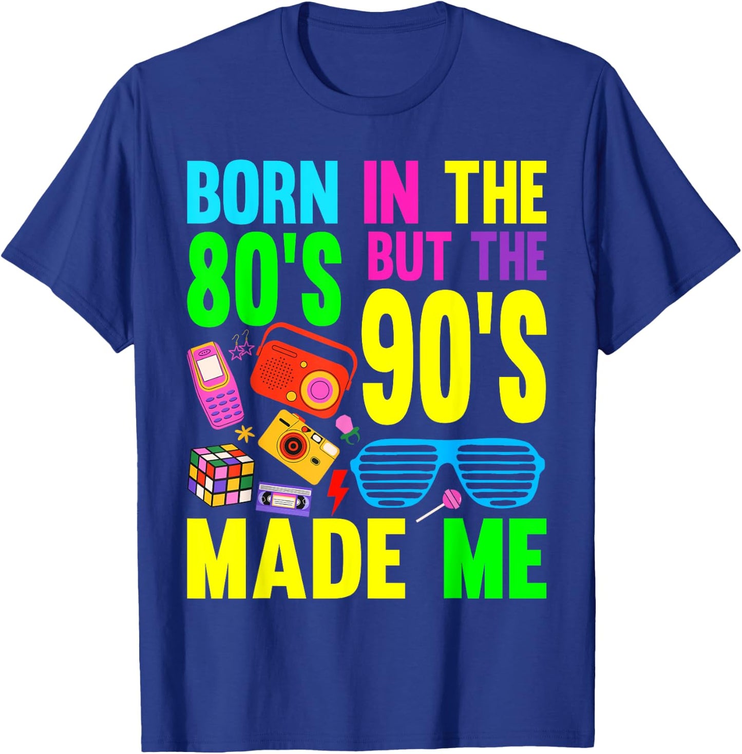 Born in the 80s but 90s Made Me Vintage Cassette T-Shirt - T-Shirt | Royal