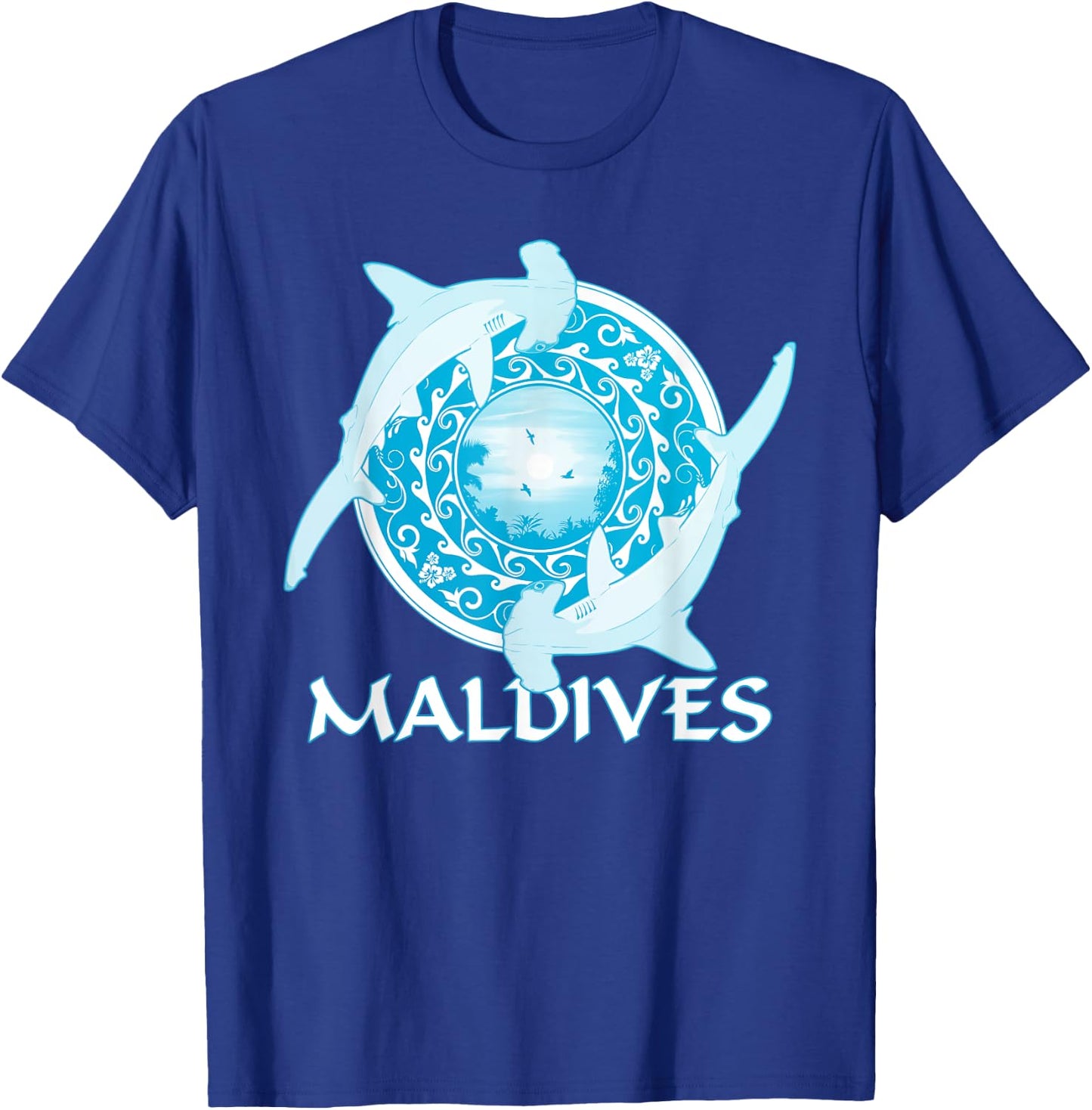 Hammerhead Shark Republic of the Maldives Diving T-Shirt - T-Shirt | Royal